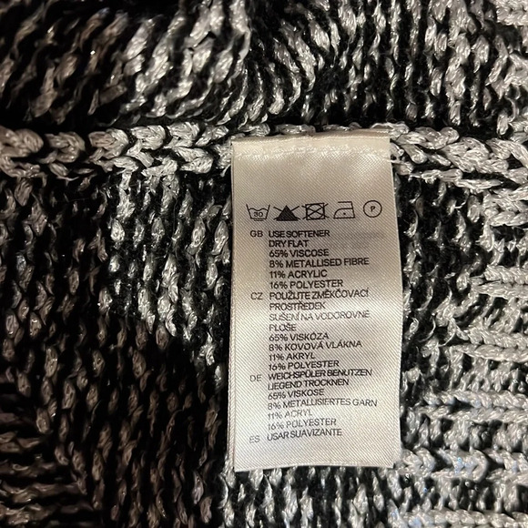 H&M Metallic sweater spaghetti straps mini dress  Sz S - Picture 8 of 13